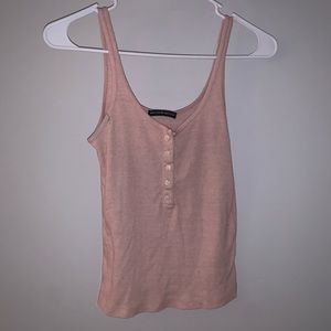 Brandy Melville light pink button up tank top